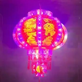 LỒNG ĐÈN LED XOAY 360 THUỶ TINH ĐỦ MÀU #80-53CM (T12)