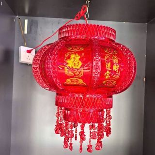 LỒNG ĐÈN LED XOAY 360 THUỶ TINH ĐỎ KHÔNG CHỚP #60-42CM (T16)