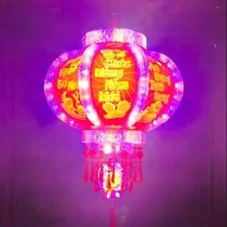 LỒNG ĐÈN LED XOAY 360 THUỶ TINH ĐỦ MÀU #100-59CM (T12)