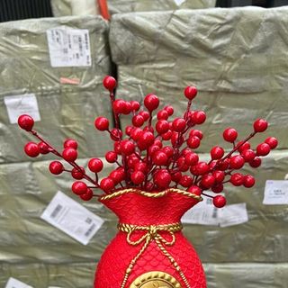 Set bình hoa kèm đông đào trang trí ngày tết ( BÌNH + ĐÔNG ĐÀO )