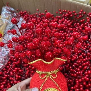 Set bình hoa kèm đông đào trang trí ngày tết ( BÌNH + ĐÔNG ĐÀO )