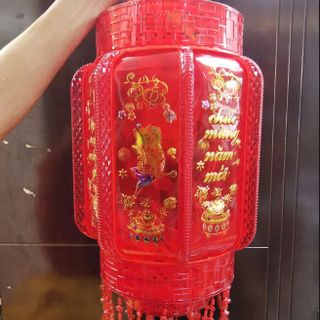 LỒNG ĐÈN LED XOAY 360 HÌNH TRÁI BÍ #60-42CM