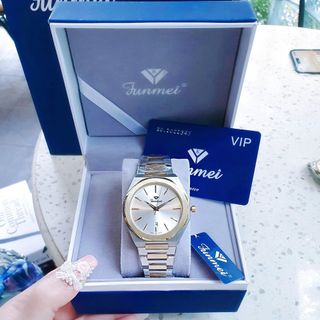 ĐỒNG HỒ CHÍNH HÃNG FUNMEI COUPLE F8035 DÂY THÉP DEMI FULLBOX TEM HÃNG