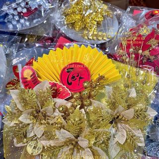 Set hoa kim tuyến trang trí giỏ quà tết , bộ trang trí tết 2026 ( Hàng Giá Tận Xưởng )