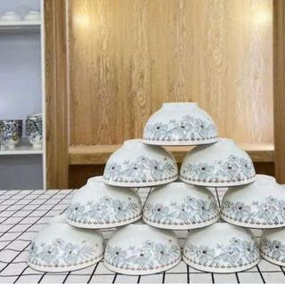 SET 10 CHÉN SỨ HOA DỪA NÂU CHÉN CƠM (T12)