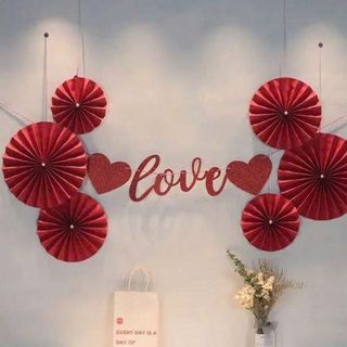 SET 6 QUẠT ĐỎ DECOR TRANG TRÍ TẾT