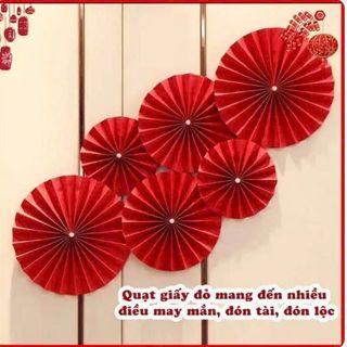 SET 6 QUẠT ĐỎ DECOR TRANG TRÍ TẾT