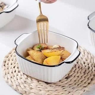 SET 5 THỐ SỨ VUÔNG SÂU LỒNG TAY CẦM SỌC VIỀN ĐEN