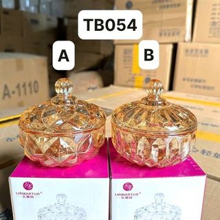 Set/Bộ Mứt Thủy Tinh Vàng TB054 A/B ( THÙNG 36B )