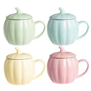 Cốc Sứ Dáng Qủa Bí Có Nắp ( THÙNG 60C )