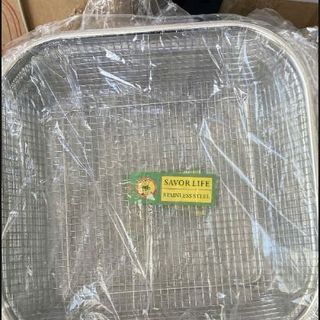 RỔ VUÔNG INOX LOẠI DÀY ĐẸP 27x27X7CM