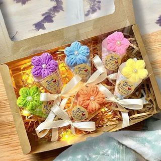 Hoa hồng len 1 bông