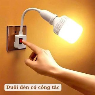 ĐUI ĐÈN E27 UỐN CONG KÈM CÔNG TẮC