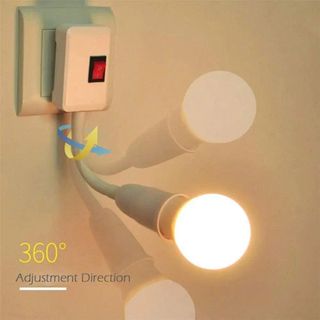 ĐUI ĐÈN E27 UỐN CONG KÈM CÔNG TẮC