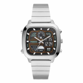 ĐỒNG HỒ NAM CAO CẤP POSSIL DÂY THÉP BẠC MẶT VUÔNG HIỂN THỊ KIM VÀ SỐ FULLBOX