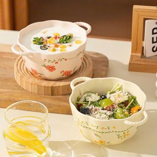 BÁT SỨ CÓ TAY CẦM HOẠ TIẾT HOA LÁ