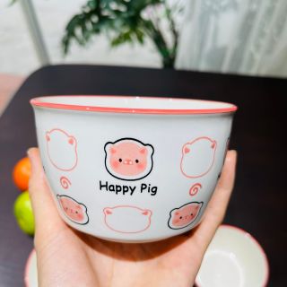 Bát Sứ Happy Pig Lợn Hồng ( THÙNG 96C )