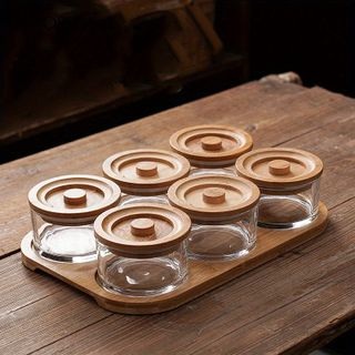 LD TL Khay Mứt Thuỷ Tinh Tròn Tre (THÙNG 16B)