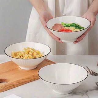 TÔ SỨ LOE SỌC VIỀN ĐEN SIZE 8 - 20CM (T50)