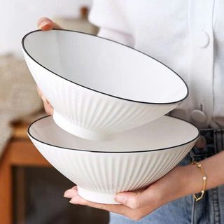 TÔ SỨ LOE SỌC VIỀN ĐEN SIZE 8 - 20CM (T50)