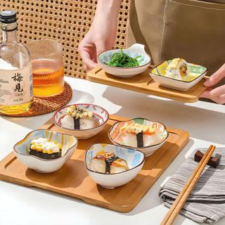 SET 6 BÁT SỨ ĐỰNG GIA VỊ HOẠ TIẾT NHẬT BẢN