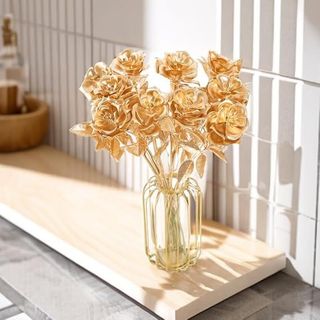 Cành Nhũ Hoa Hồng 6 Đầu 86cm ( THÙNG 700 Cành )