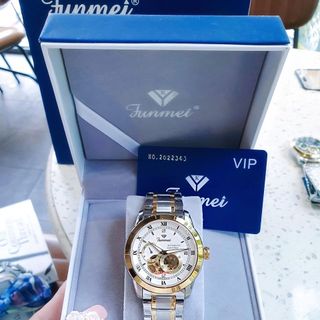 ĐỒNG HỒ NAM CHÍNH HÃNG FUNMEI CƠ FC230 MTRÒN LỘ ĐÁY FULLBOX TEM HÃNG