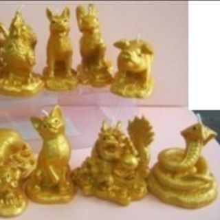 Nến con giáp sơn nhũ vàng