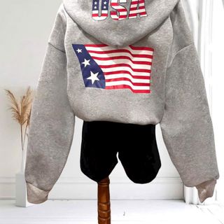 Áo Khoác Nón In USA Cờ - Mới Về, Chất Thun Nỉ Xuất Khẩu