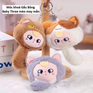 móc khoá Gấu Bông Baby Three mèo may mắn