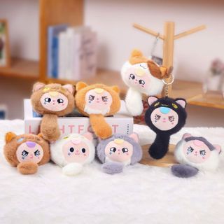 Móc khoá Gấu Bông Baby Three mèo may mắn