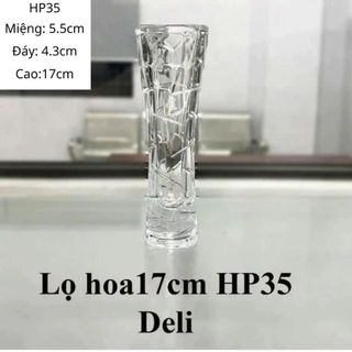 BÌNH CẮM HOA THUỶ TINH 17CM DELI HP35 (T24)
