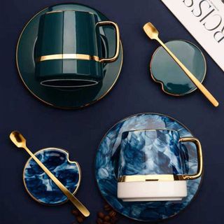 Cốc sứ KALANDI xanh dương ĐẸP (THÙNG 32C)