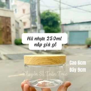 Hũ nhựa 250ml nắp giả gỗ