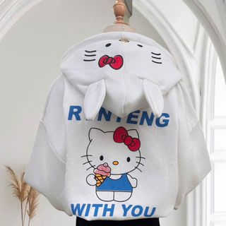 Áo khoác nữ chất nỉ xuất in chữ WITH YOU