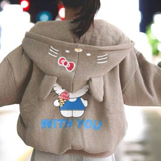 Áo khoác nữ chất nỉ xuất in chữ WITH YOU