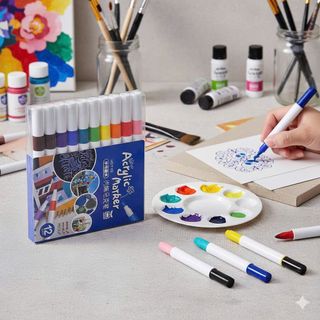 BÚT MÀU ACRYLIC MARKER 12 MÀU CAO CẤP