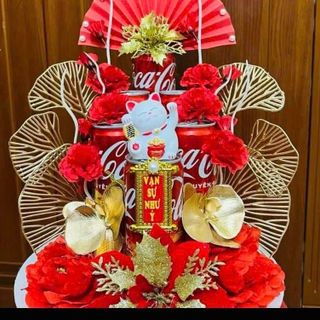 Set hoa trang trí tết, sét hoa trang trí giỏ quà