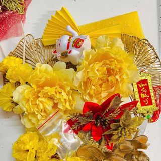 Set hoa trang trí tết, sét hoa trang trí giỏ quà