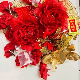 Set hoa trang trí tết, sét hoa trang trí giỏ quà