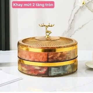 Nhựa - Khay Mứt Nhựa Mika 2 Tầng Xoay 1709 ( THÙNG 16C )