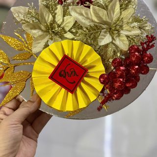 SET THÁP TRANG TRÍ CHI TIẾT (3 hoa, 1 sung, 1 quạt, 1 nhành, 1 mâm)