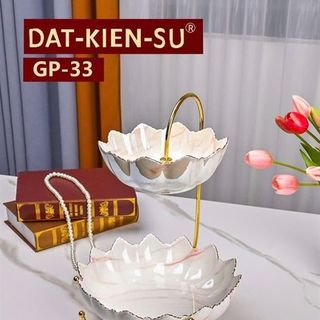 Khay Sứ 2 Tầng Trắng GP-33 (THÙNG 20C)