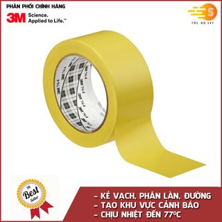 Băng keo dán nền chịu nhiệt 50mm x 33m 3M sọc vang đen / vàng- phân chia khu vực, cảnh báo nguy hiểm