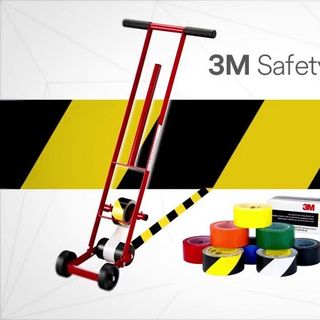 Băng keo dán nền chịu nhiệt 50mm x 33m 3M sọc vang đen / vàng- phân chia khu vực, cảnh báo nguy hiểm