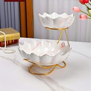 Khay Sứ 2 Tầng Trắng GP-23 (THÙNG 20C)