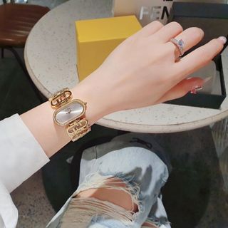 SĂN SALE ĐỒNG HỒ NỮ CAO CẤP PENDI MẶT CHỮ NHẬT NGANG DÂY LẮC LOGO VIỀN HỘT