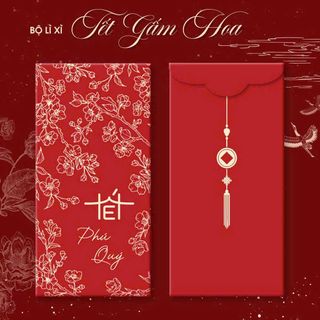Set 100 Bao Lì Xì Tết Gấm Hoa