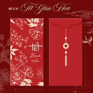 Set 100 Bao Lì Xì Tết Gấm Hoa