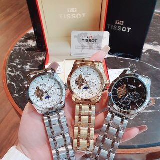 SĂN SALE ĐỒNG HỒ NAM TRUNG CẤP TIXOT DÂY THÉP AUTOMATIC LỘ ĐÁY
